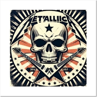 Metallica Skull & Cross Guitars Posters and Art